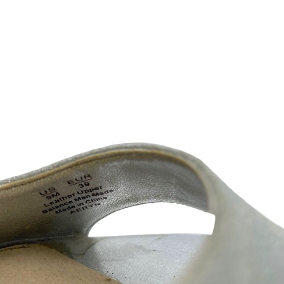 Sam Edelman Aeryn Leather Sandal Silver Strappy Stiletto  Heels Women Size 9 - Picture 12 of 15